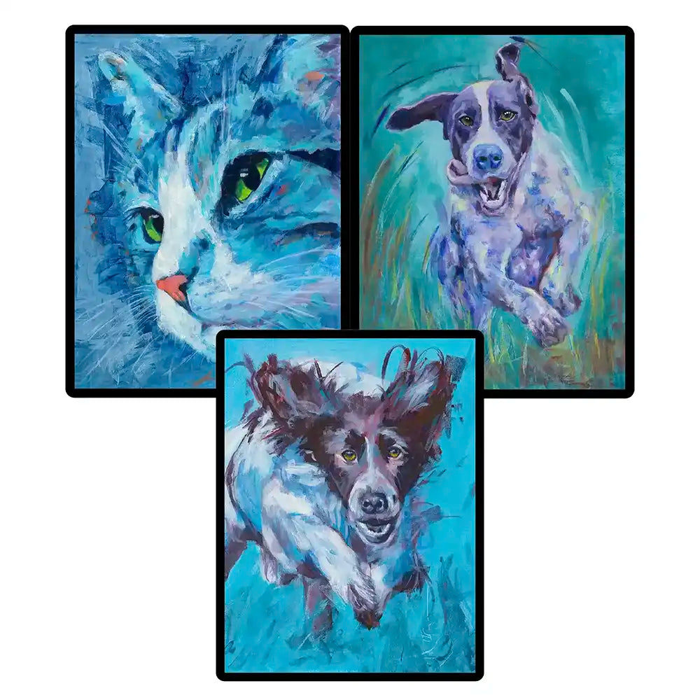 Framed Ceramic Tiles - Pets 10" x 8"