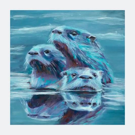 Heads Above The Water Wildlife Print