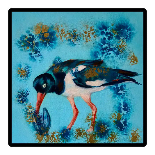 Oyster catcher Framed Ceramic Tile 8” x 8”