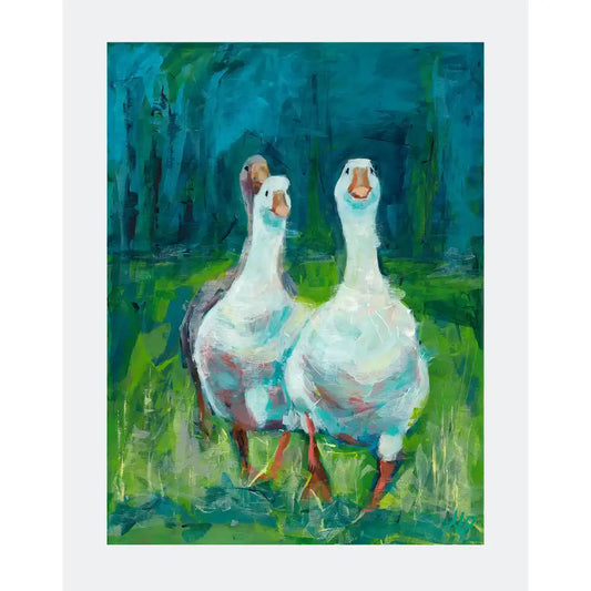 Geese Follow Me Wildlife Print