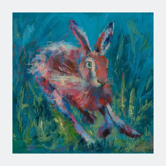 Hare On The Run Wildlife Print