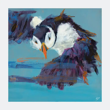 New Puffin In Flight Wildlife Print