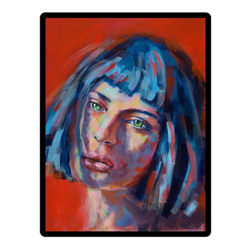 Green Eyes Framed Ceramic Tile 12” x 8”