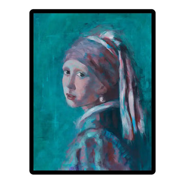 Pearl Earring Framed Ceramic Tile 12” x 8”