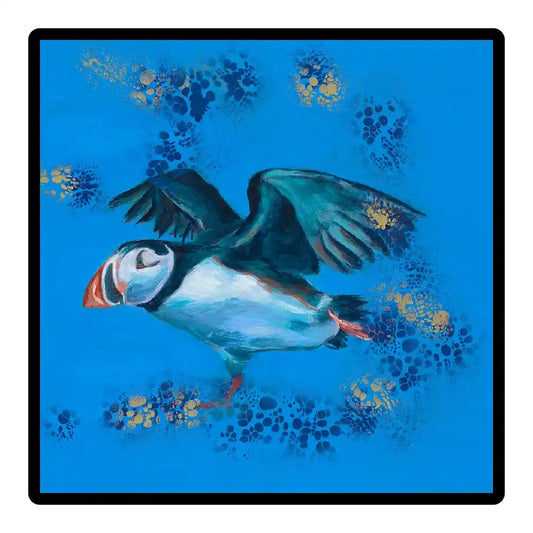 Puffin Framed Ceramic Tile 8” x 8”